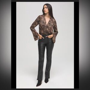 Good American Good Boy Faux Leather Pants Black Size  10